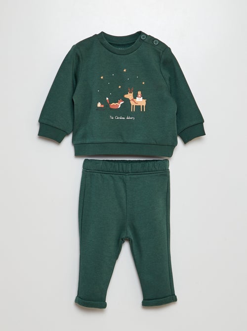 Conjunto de fato de treino sweatshirt + calças  - 2 peças - Kiabi