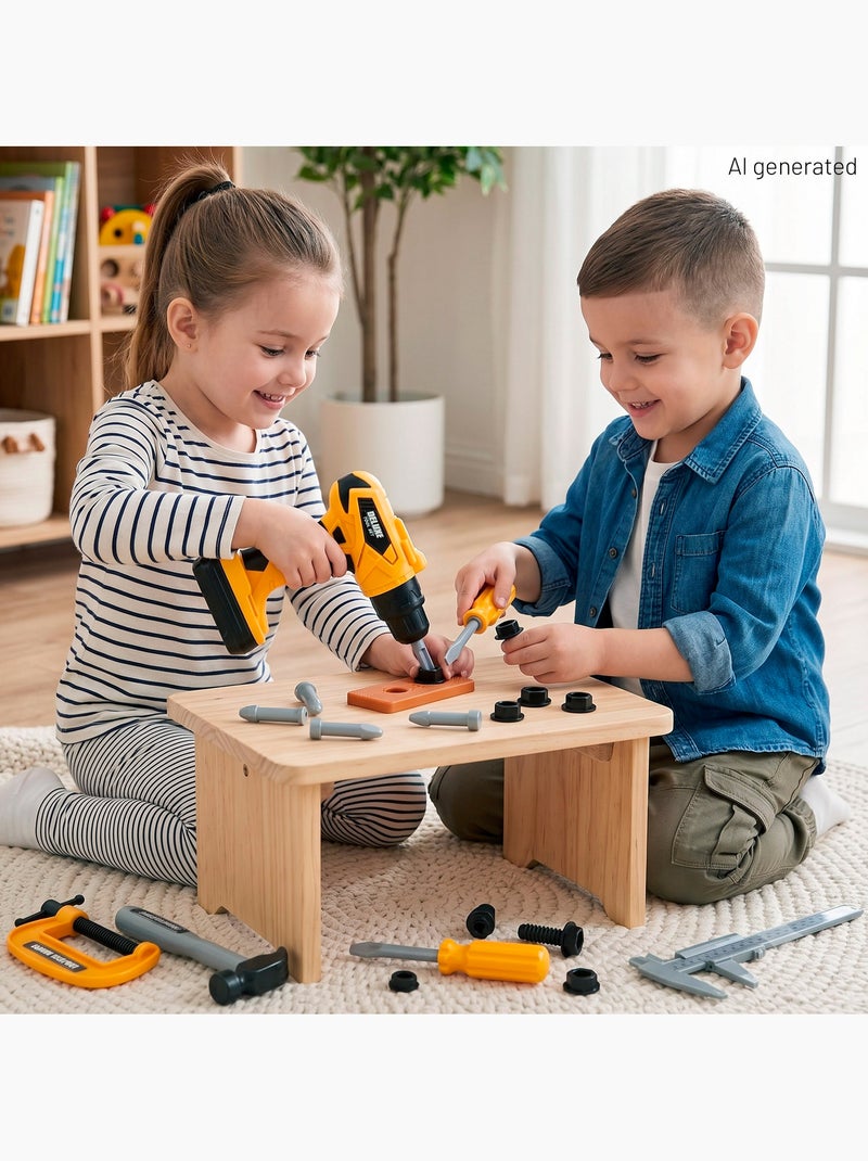 Conjunto de ferramentas com furadeira elétrica + 3 anos colorbaby minhas ferramentas N/D - Kiabi