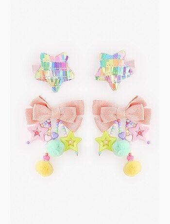 Conjunto de ganchos de cabelo estrela para menina penti