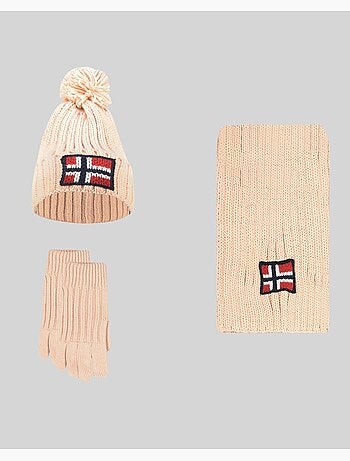 Conjunto de gorro, cachecol e luvas wamilla xamilla zamilla – geographical norway