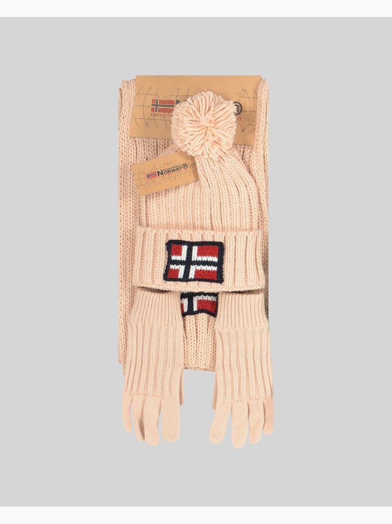Conjunto de gorro, cachecol e luvas wamilla xamilla zamilla – geographical norway Rosa-claro - Kiabi