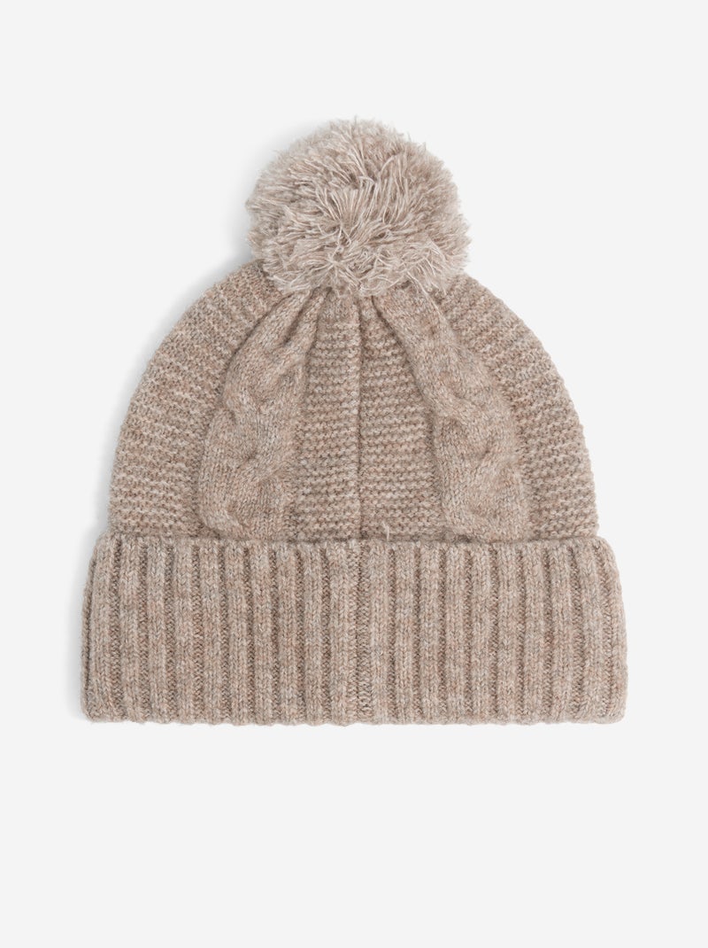 Conjunto de gorro de malha e gola de malha - 2 peças Bege - Kiabi