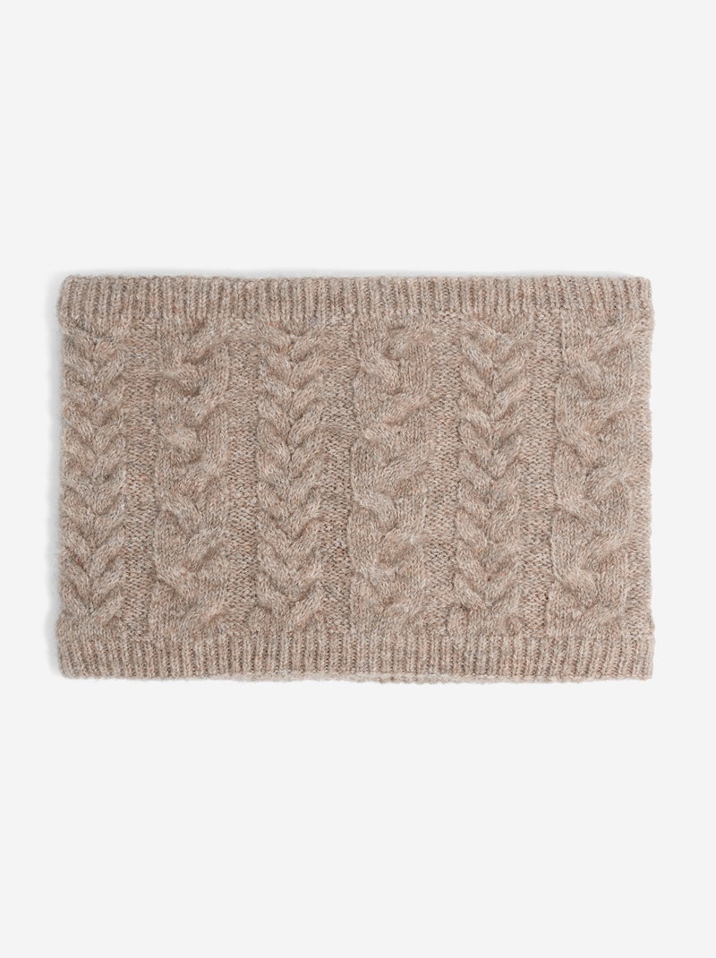 Conjunto de gorro de malha e gola de malha - 2 peças Bege - Kiabi