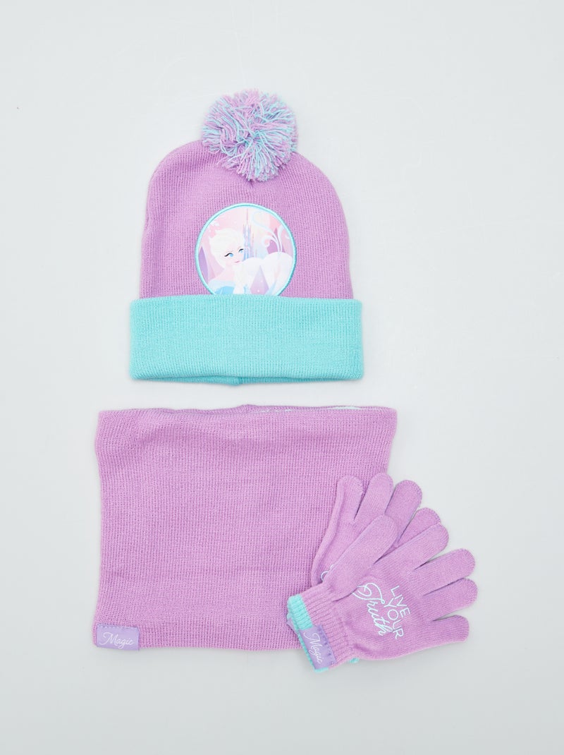 Conjunto de gorro, luvas e gola snood 'Frozen' ROSA - Kiabi