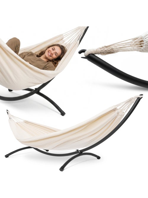 Conjunto de hamac de jardim com estrutura metálica arqueada hypermotion - Kiabi Conjunto de hamac de jardim com estrutura metálica arqueada hypermotion - Kiabi