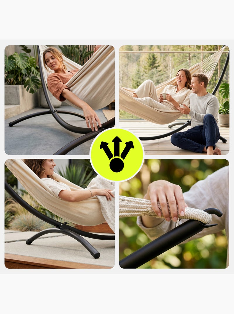 Conjunto de hamac de jardim com estrutura metálica arqueada hypermotion Preto - Kiabi