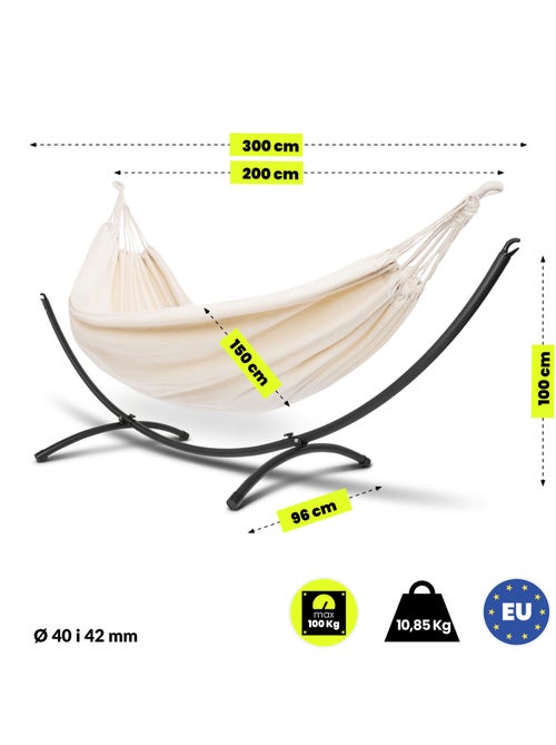 Conjunto de hamac de jardim com estrutura metálica arqueada hypermotion - Kiabi Conjunto de hamac de jardim com estrutura metálica arqueada hypermotion - Kiabi