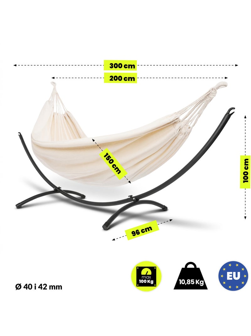 Conjunto de hamac de jardim com estrutura metálica arqueada hypermotion Preto - Kiabi
