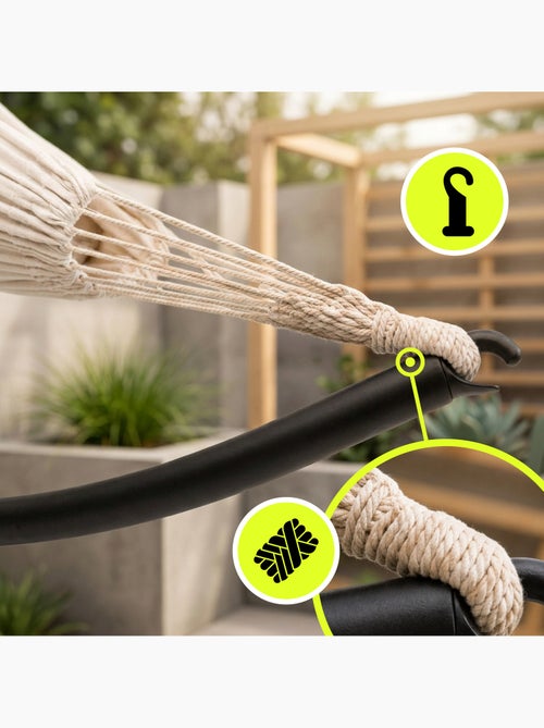 Conjunto de hamac de jardim com estrutura metálica arqueada hypermotion - Kiabi Conjunto de hamac de jardim com estrutura metálica arqueada hypermotion - Kiabi