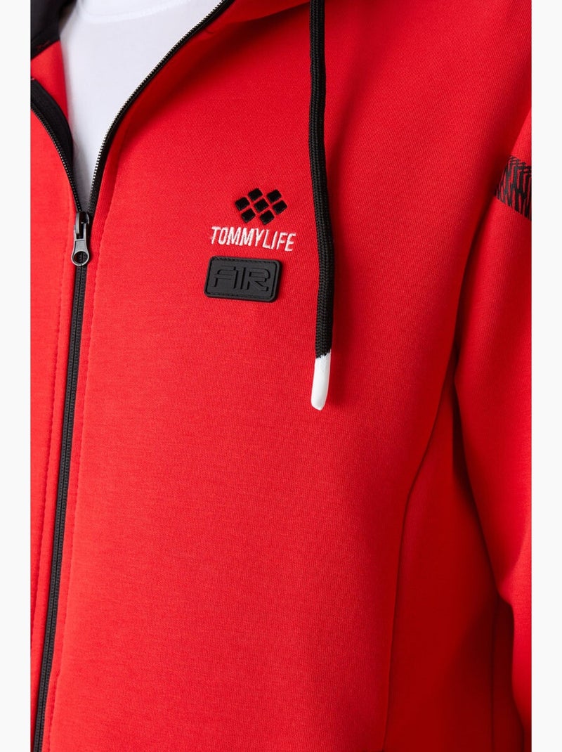 Conjunto de homem de sweatshirt com capuz e calças tommy Vermelho - Kiabi