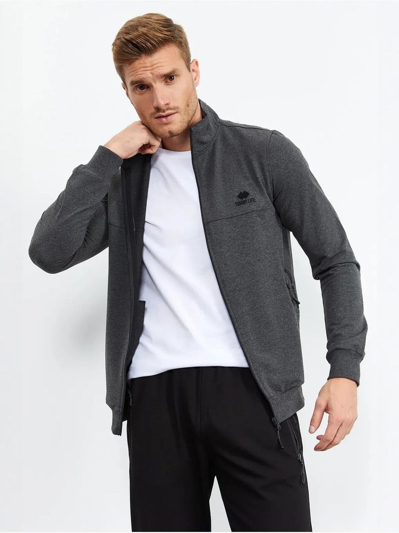 Conjunto de homem de sweatshirt com fecho frontal e calças tommy Cinza-preto - Kiabi