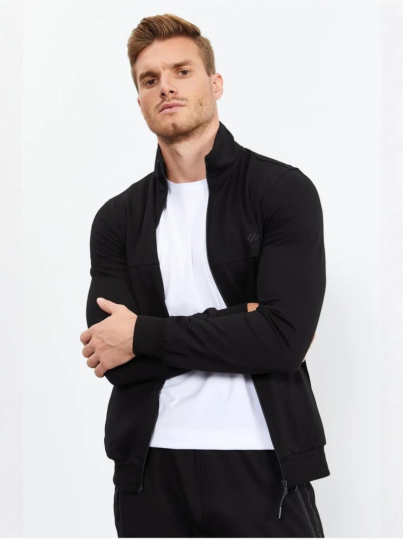 Conjunto de homem de sweatshirt com fecho frontal e calças tommy Preto - Kiabi