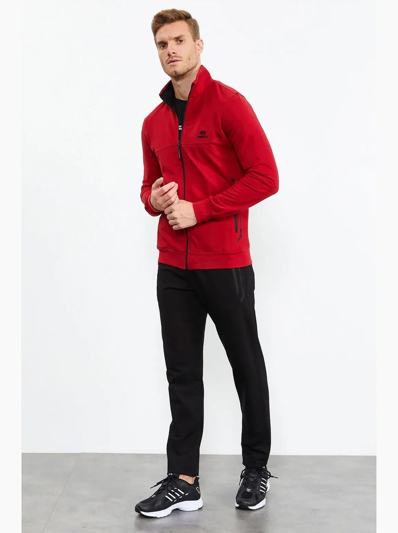 Conjunto de homem de sweatshirt com fecho frontal e calças tommy Vermelho - Kiabi