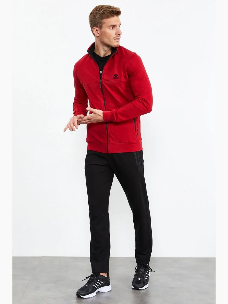 Conjunto de homem de sweatshirt com fecho frontal e calças tommy Vermelho - Kiabi