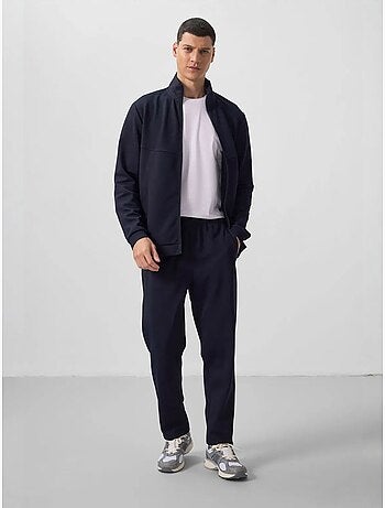 Conjunto de homem de sweatshirt de manga comprida com fecho e calças tommy
