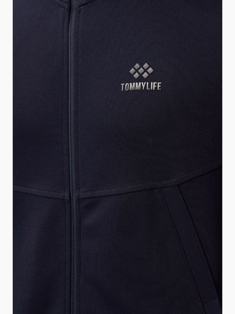 Conjunto de homem de sweatshirt de manga comprida com fecho e calças tommy Azul-marinho - Kiabi
