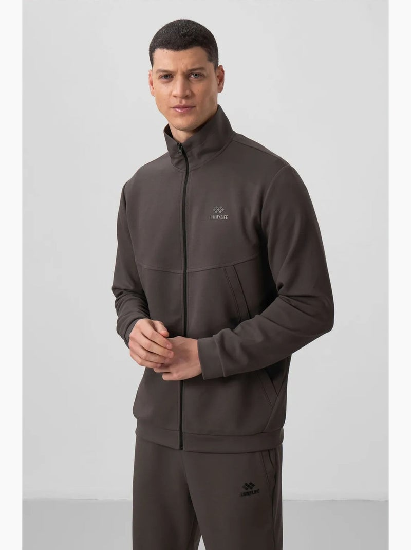Conjunto de homem de sweatshirt de manga comprida com fecho e calças tommy Cinza escuro - Kiabi