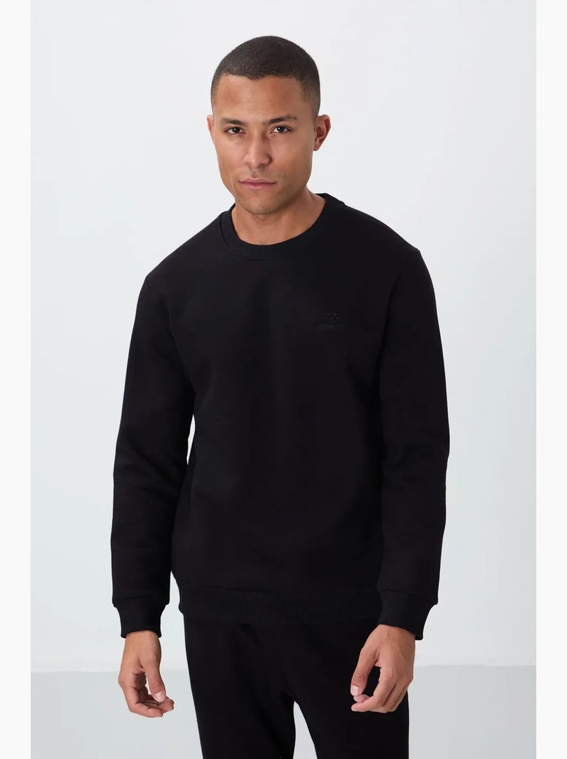 Conjunto de homem de sweatshirt e calças em felpa de algodão e poliéster tommy Preto - Kiabi