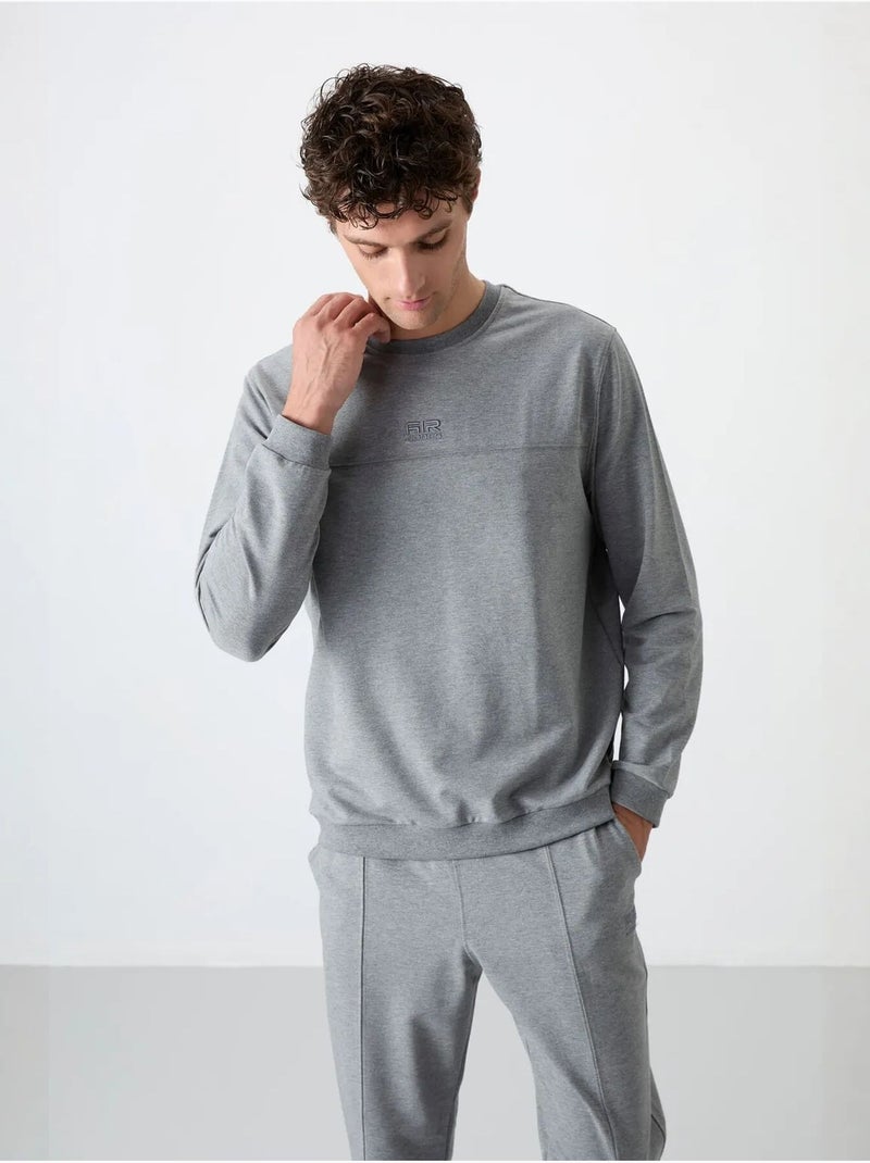 Conjunto de homem de sweatshirt em fleece e calças tommy Cinza - Kiabi