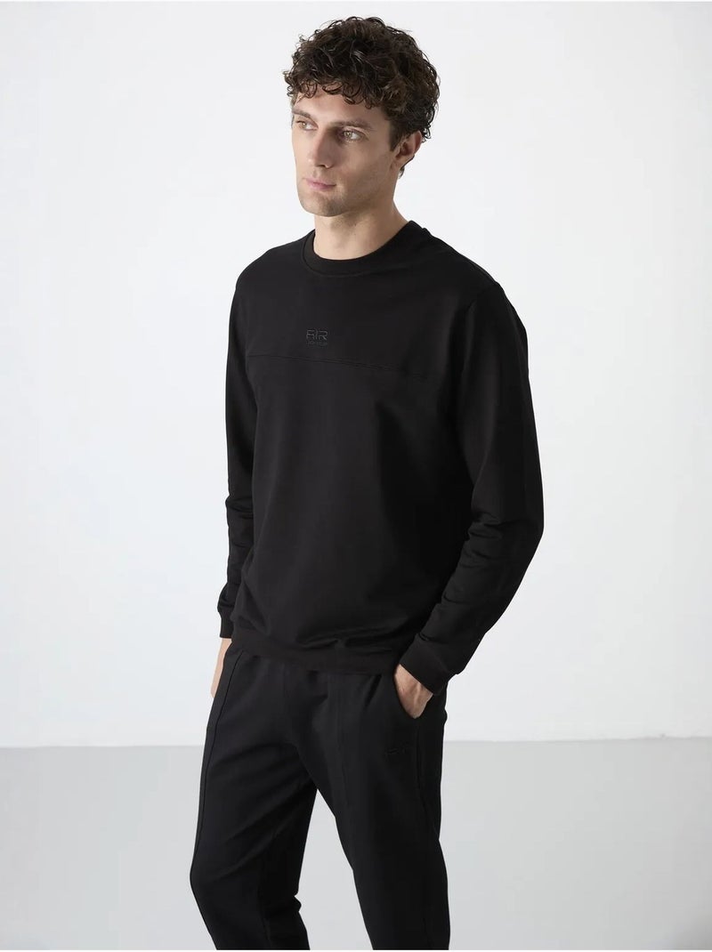 Conjunto de homem de sweatshirt em fleece e calças tommy Preto - Kiabi