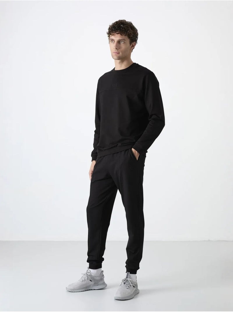 Conjunto de homem de sweatshirt em fleece e calças tommy Preto - Kiabi