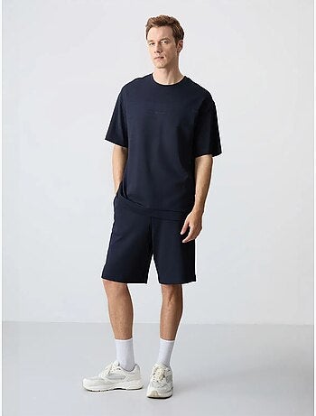 Conjunto de homem de t-shirt oversized e calções em mistura de algodão tommy