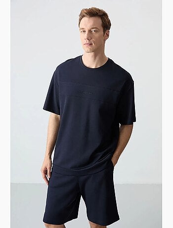 Conjunto de homem de t-shirt oversized e calções em mistura de algodão tommy