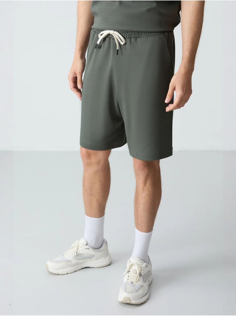 Conjunto de homem de t-shirt oversized e calções em mistura de algodão tommy Cáqui - Kiabi