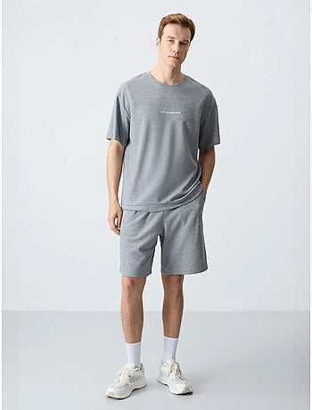 Conjunto de homem de t-shirt oversized e calções em mistura de algodão tommy