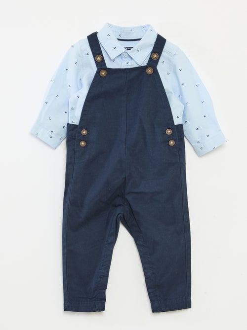 Conjunto de jardineira comprida - Kiabi