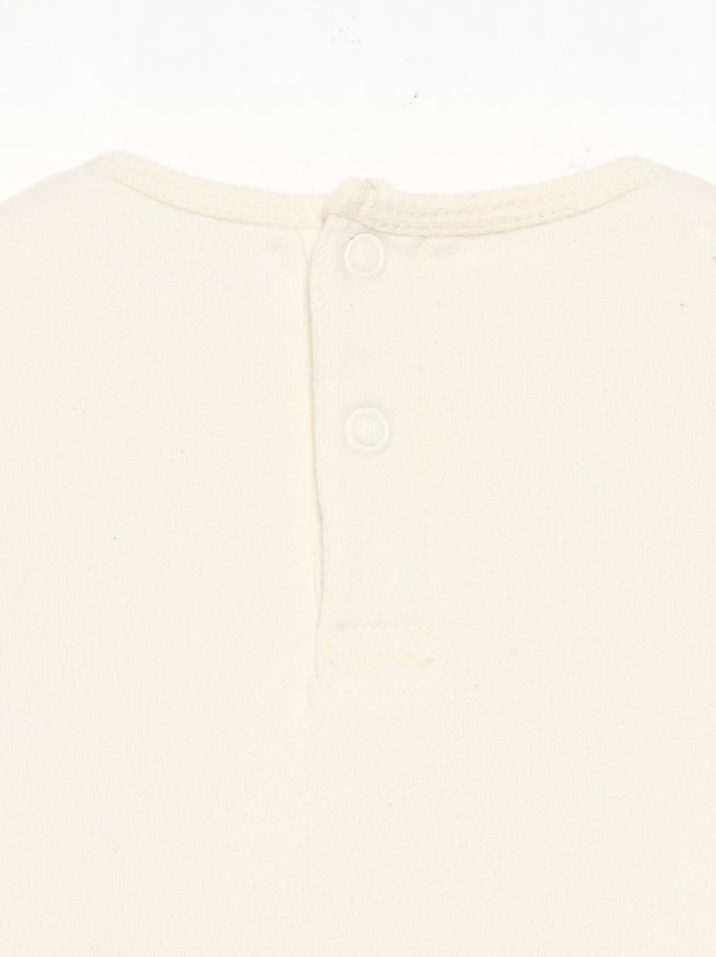 Conjunto de jogging de 2 peças - Camisola + calças Branco - Kiabi