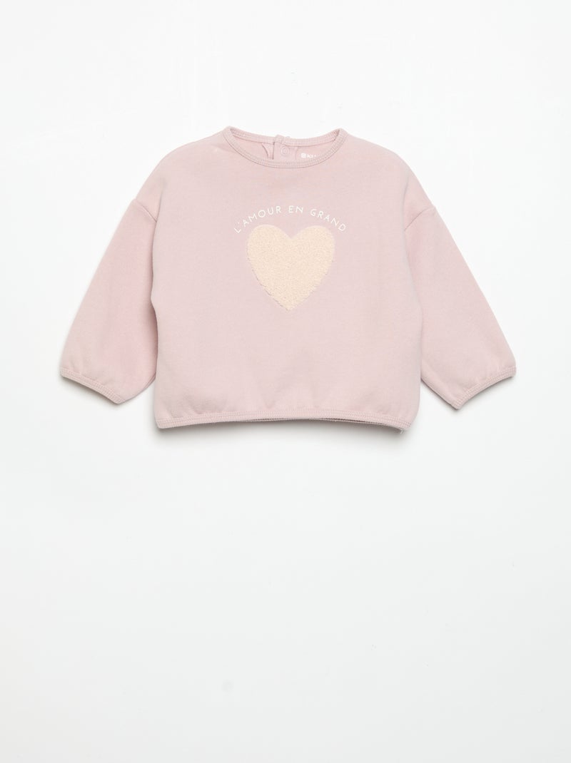 Conjunto de jogging de 2 peças - Camisola + calças Violeta - Kiabi
