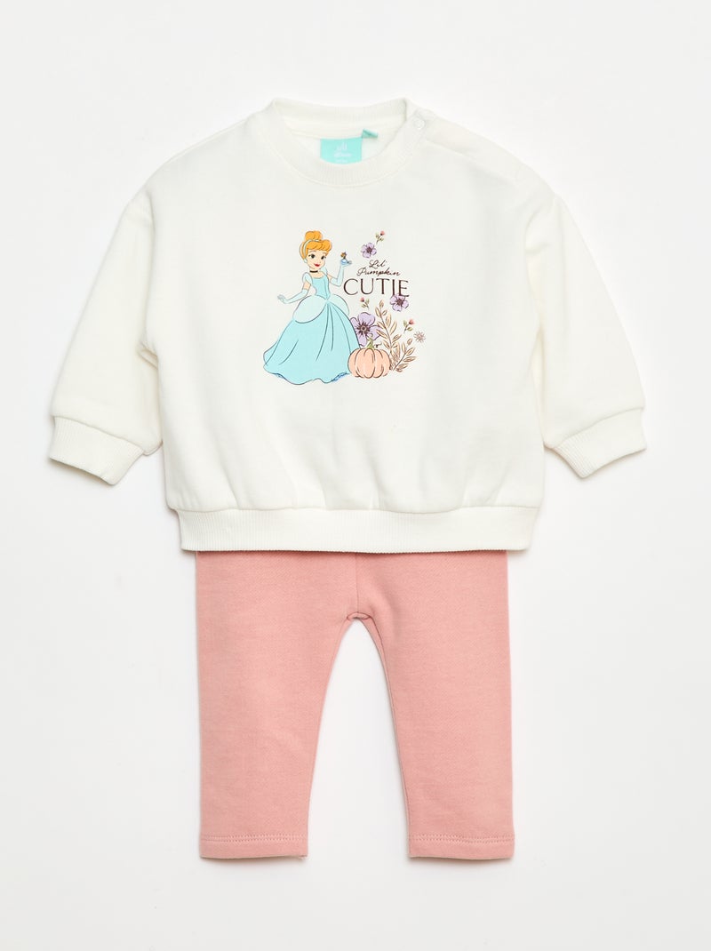 Conjunto de jogging 'Disney' 'Cinderela' sweat + calças - 2 peças Branco - Kiabi