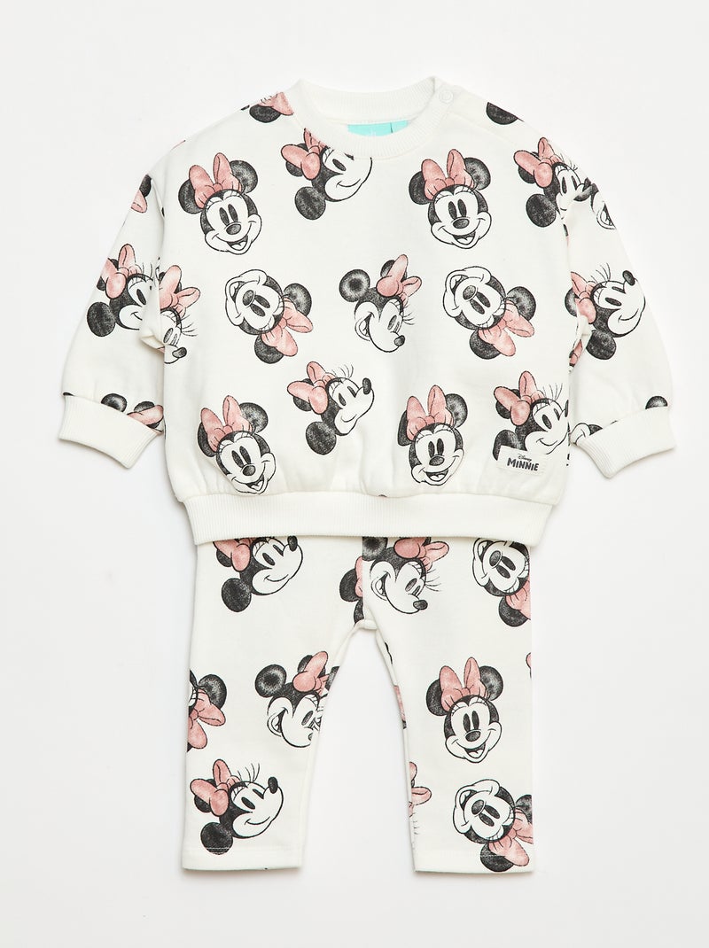 Conjunto de jogging 'Disney' 'Minnie' sweat + calças - 2 peças Branco - Kiabi