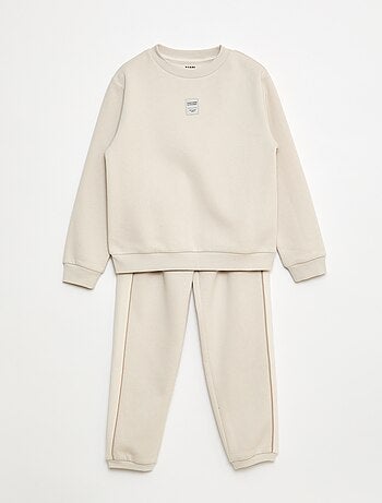 Conjunto de jogging em moletom cardado sweat + calças - 2 peças