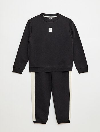 Conjunto de fato de treino em moletom cardado sweat + calças - 2 peças