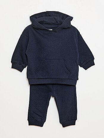 Conjunto de jogging em moletom liso sweat + calça - 2 peças