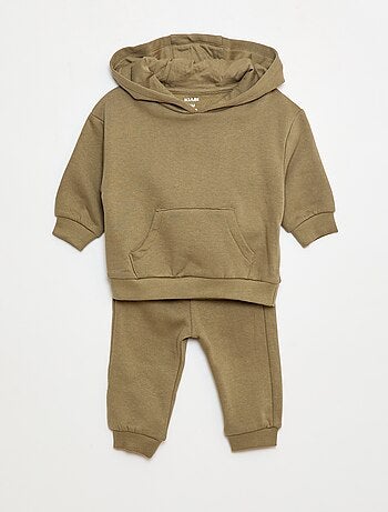 Conjunto de jogging em moletom liso sweat + calça - 2 peças
