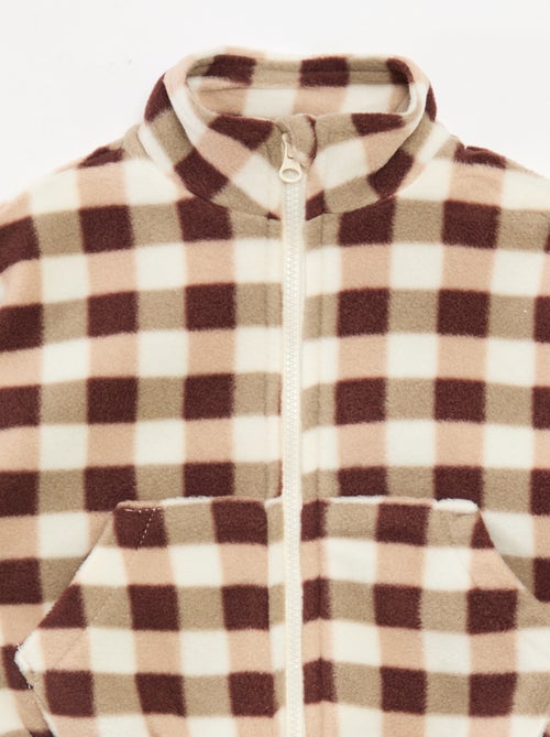 Conjunto de jogging em polar casaco com fecho + calças - 2 peças - Kiabi