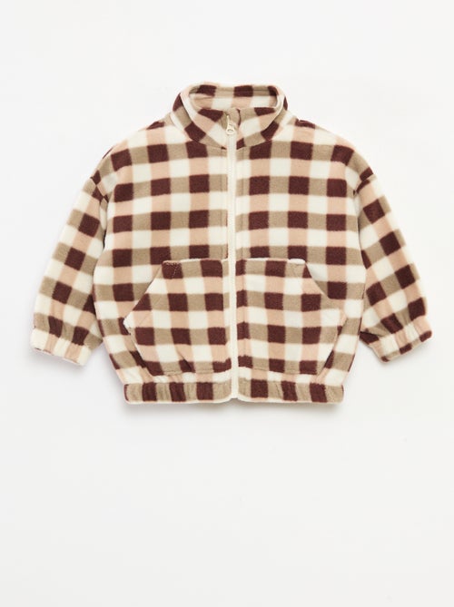 Conjunto de jogging em polar casaco com fecho + calças - 2 peças - Kiabi