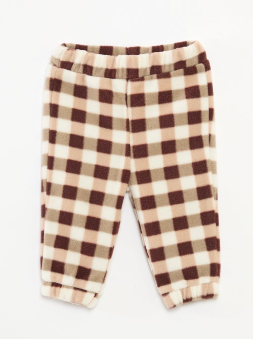 Conjunto de jogging em polar casaco com fecho + calças - 2 peças - Kiabi