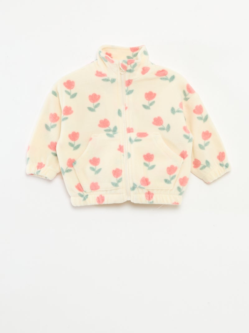 Conjunto de jogging em polar casaco com fecho + calças - 2 peças Branco - Kiabi