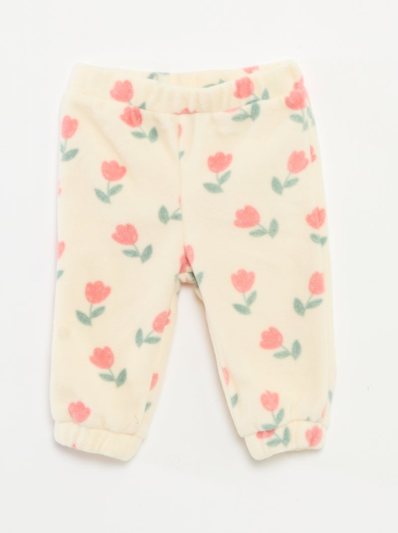 Conjunto de jogging em polar casaco com fecho + calças - 2 peças Branco - Kiabi