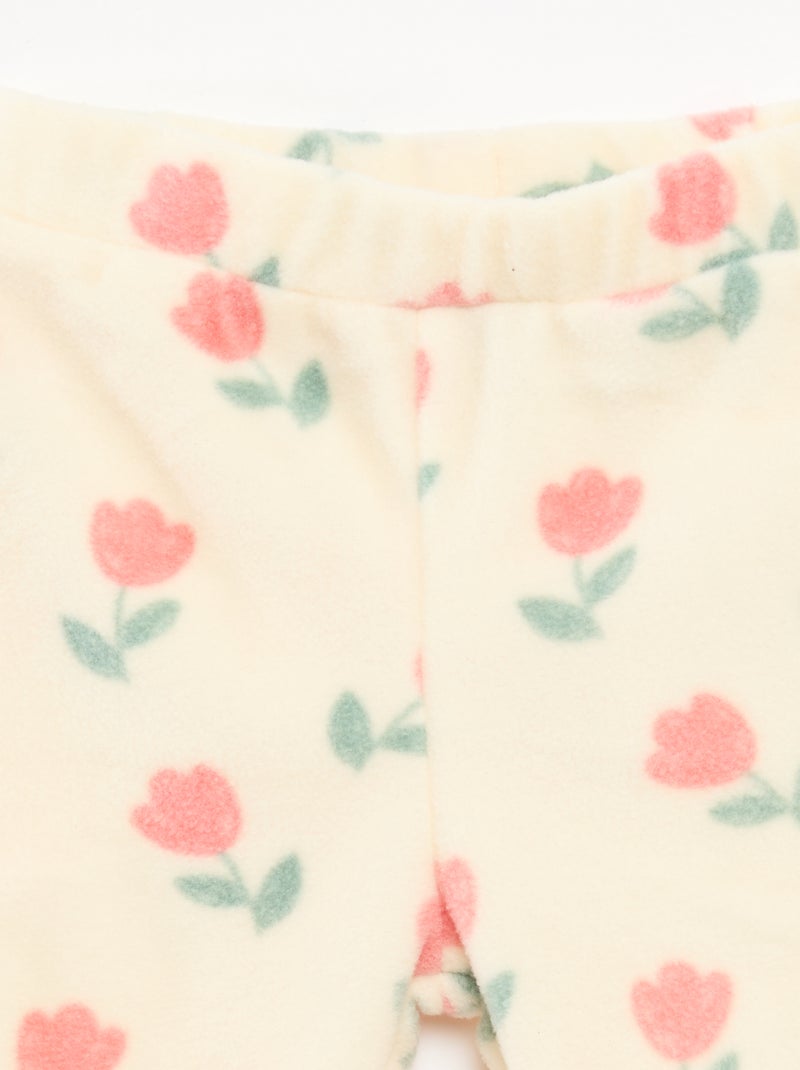 Conjunto de jogging em polar casaco com fecho + calças - 2 peças Branco - Kiabi