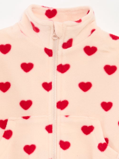 Conjunto de jogging em polar casaco com fecho + calças - 2 peças - Kiabi