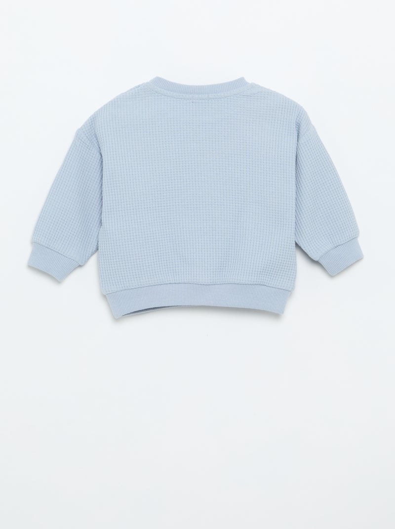 Conjunto de jogging em tecido waffle - 2 peças Azul - Kiabi