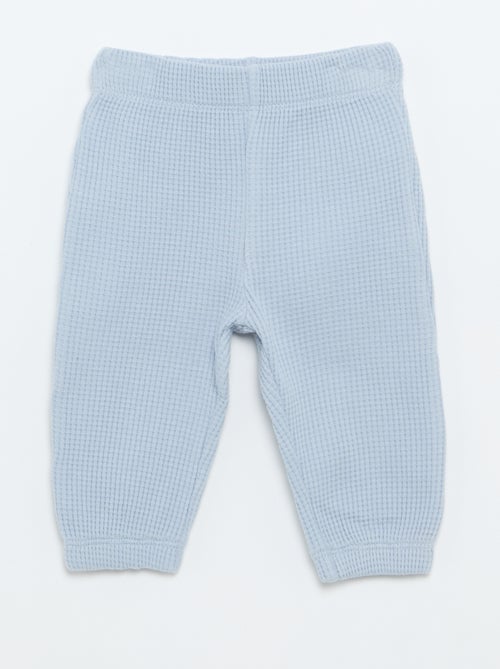 Conjunto de jogging em tecido waffle - 2 peças - Kiabi