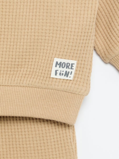 Conjunto de jogging em tecido waffle - 2 peças - Kiabi