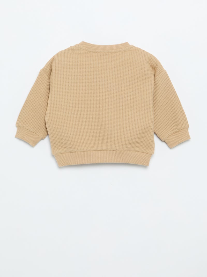 Conjunto de jogging em tecido waffle - 2 peças Bege - Kiabi