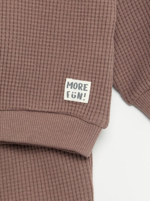 Conjunto de jogging em tecido waffle - 2 peças - Kiabi